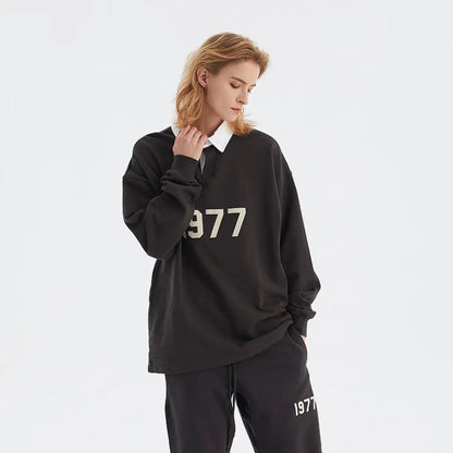 FOG FEAR OF GOD 22 double line 1977 sweatshirt ESSENTIALS casual POLO collar top