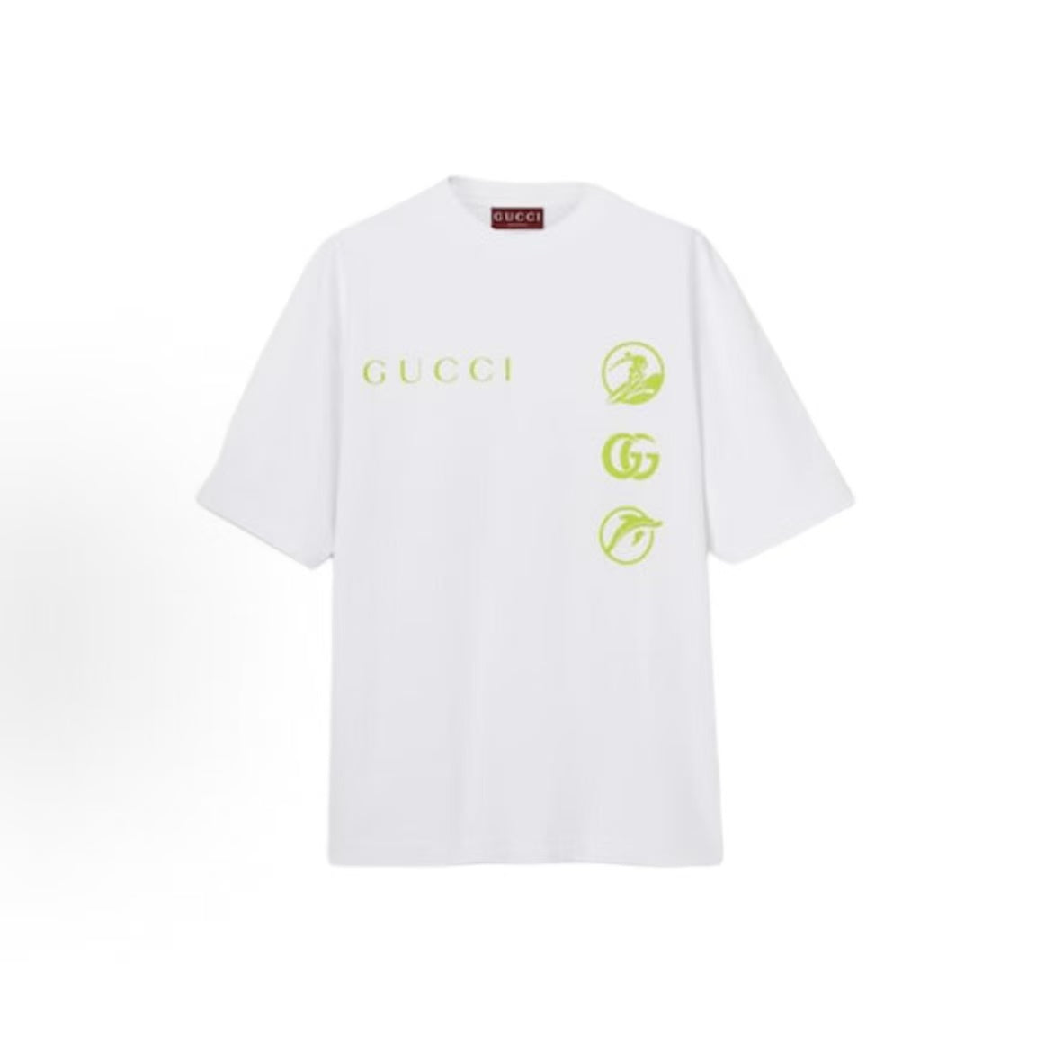 GUCCI Ancient G logo print crewneck short-sleeved T-shirt for men, white color. (Fall/Winter 2025 collection)