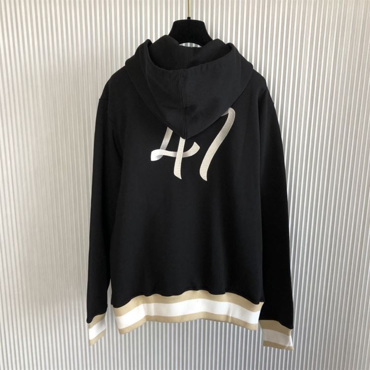 DIOR OVERSIZED HOODED SWEATSHIRT LIGHT BLACK ORGANIC COTTON FLEECE – DOS002