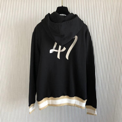 DIOR OVERSIZED HOODED SWEATSHIRT LIGHT BLACK ORGANIC COTTON FLEECE – DOS002