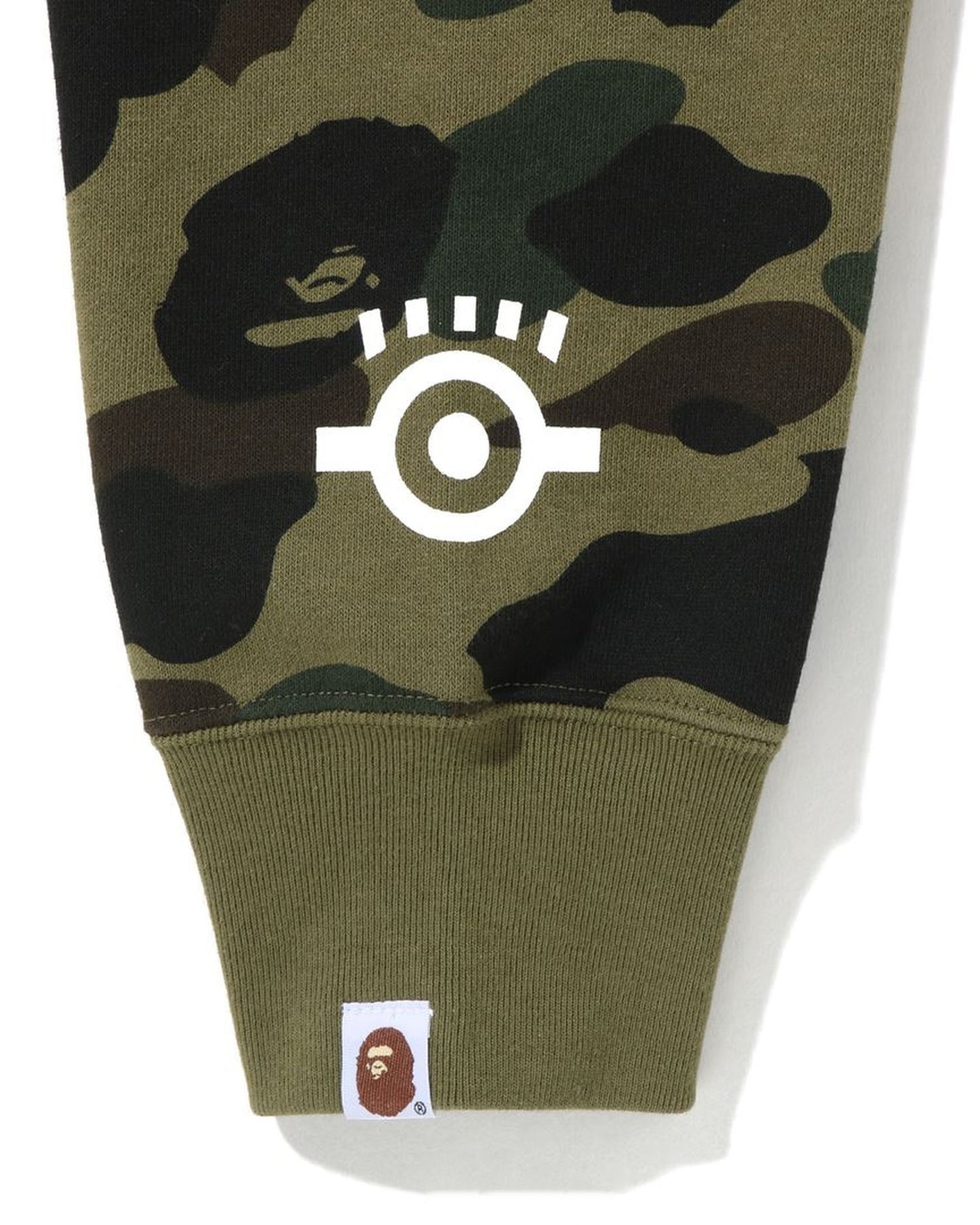 A Bathing Ape X Minions 1st Camo Minions Shark Full Zip Hoodie In Amry Green