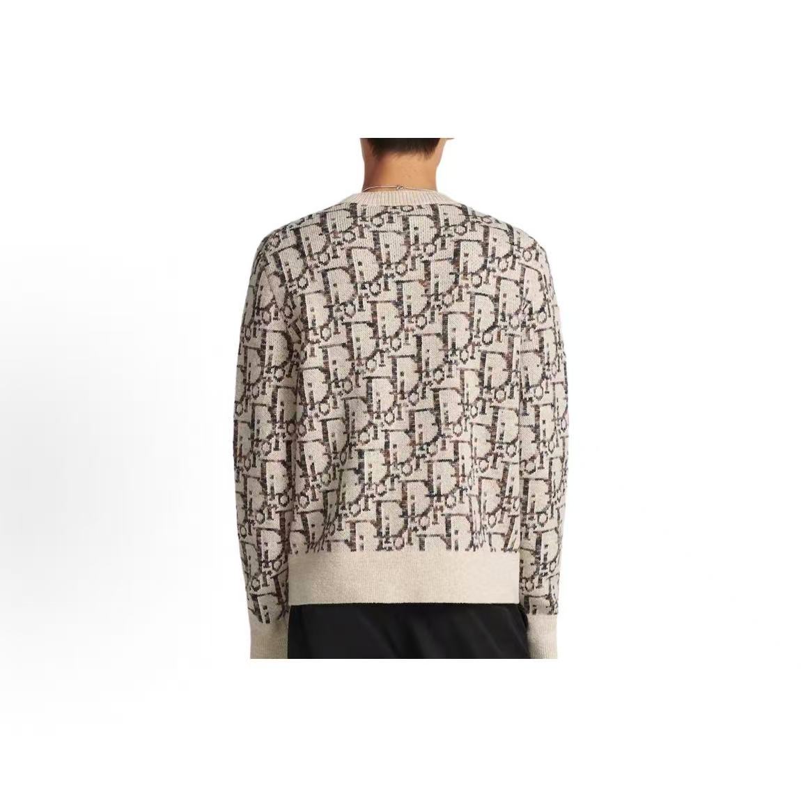 DIOR (Dior) Letter Embroidery Round-neck Pullover Long-sleeved Sweater for Men