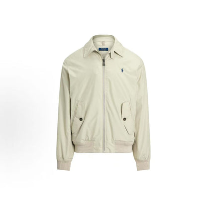 Ralph Lauren Logo Point Collar Zip Long-Sleeved Jacket Coat for Men - Gray
