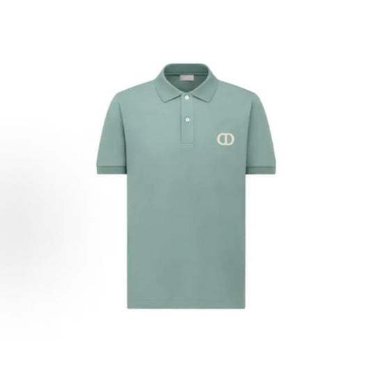 DIOR (Dior) Solid-color Embroidered Logo Straight-Tee Casual Short-Sleeved Polo Shirt for Men