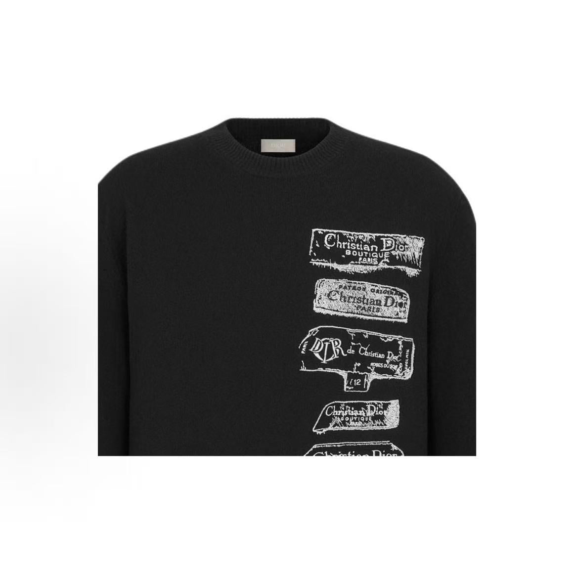 DIOR (Dior) - Fall/Winter 2024 - Round-neck pullover long-sleeve sweater - Men's style - Black color