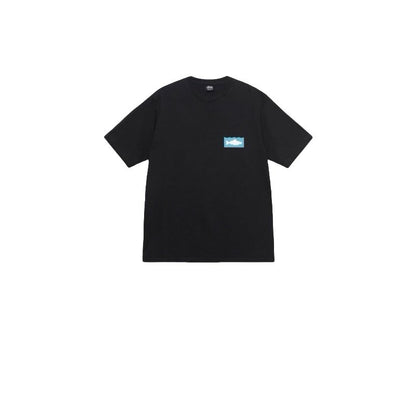 STUSSY FISH BONES PRINT TEE BLACK