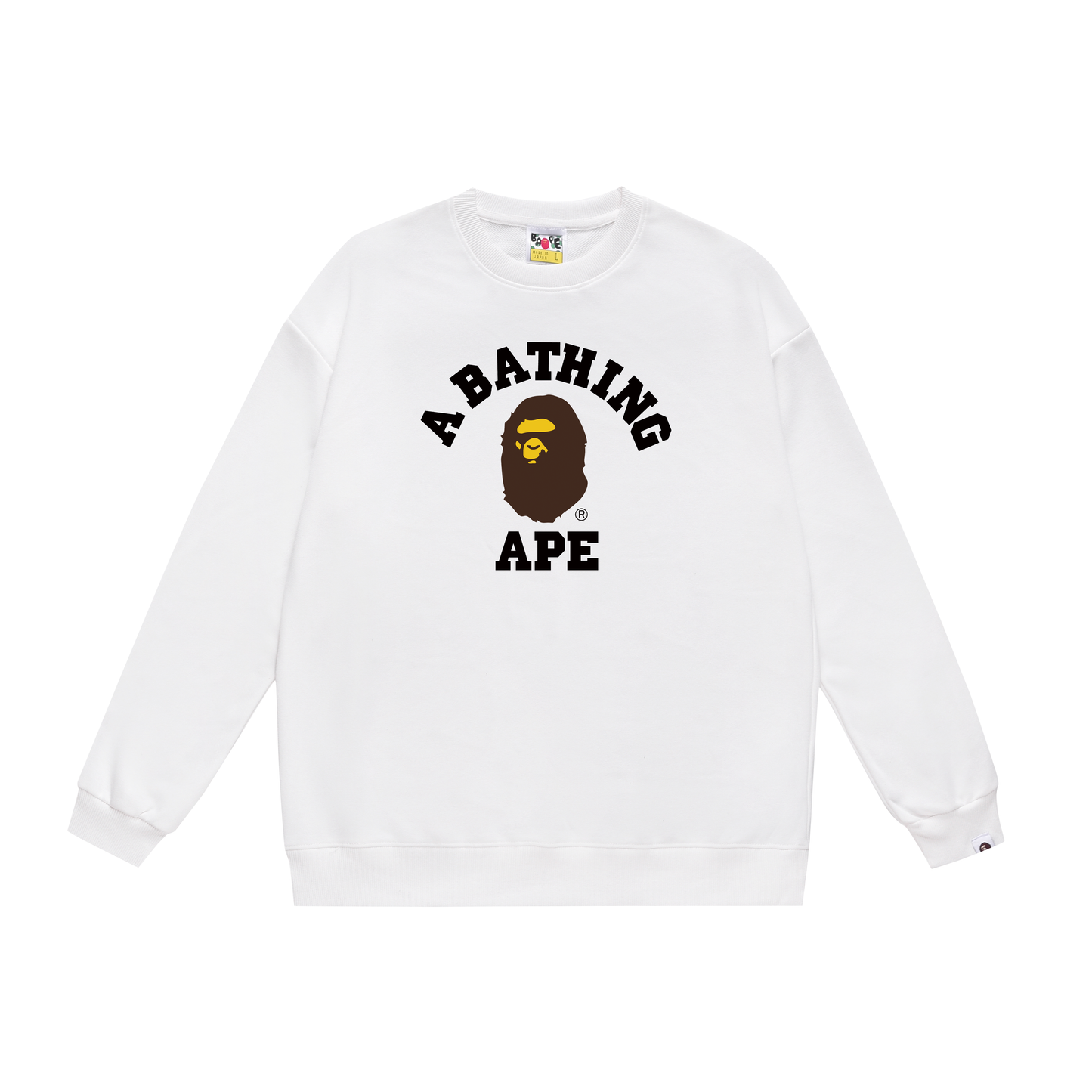 A Bathing Ape Classic Logo Print Hoodie White