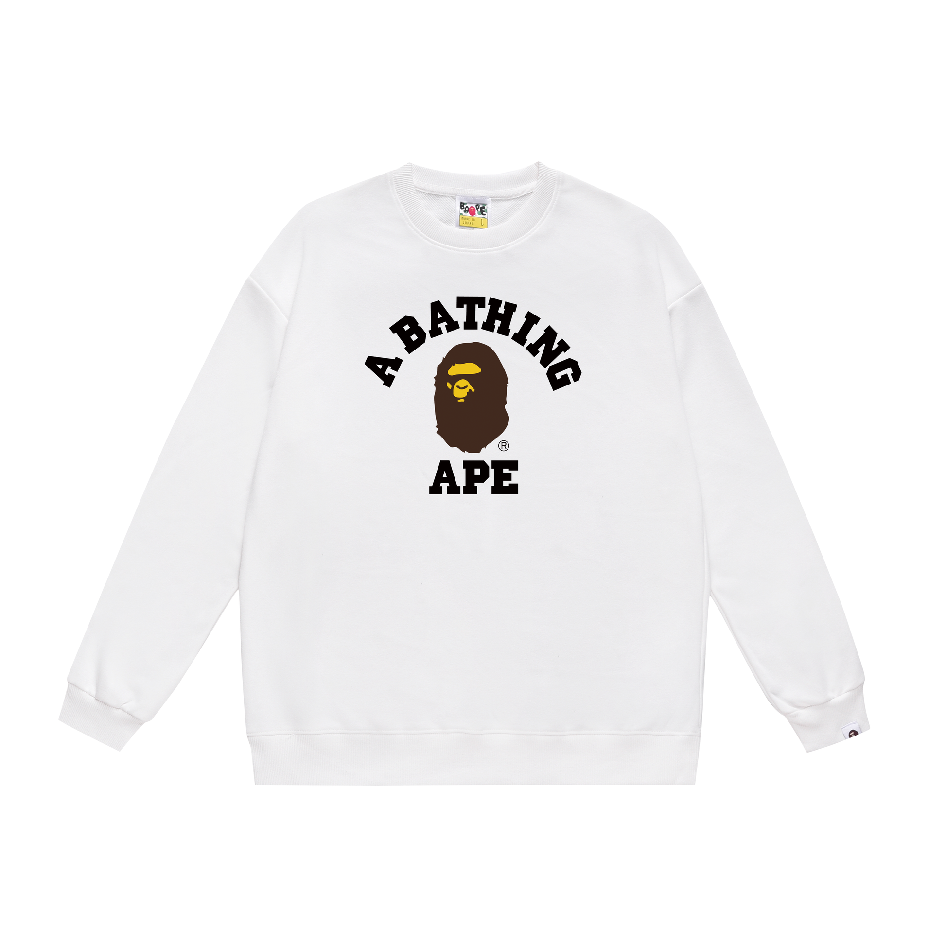 A Bathing Ape Classic Logo Print Hoodie White