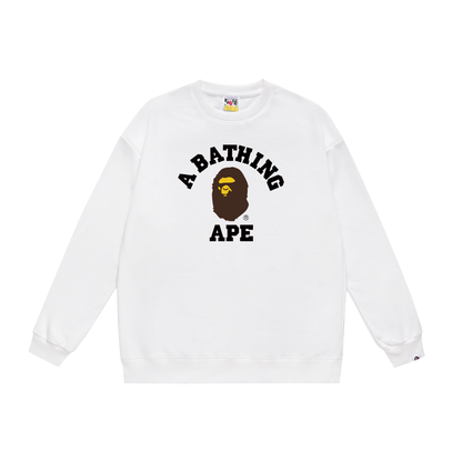 A Bathing Ape Classic Logo Print Hoodie White