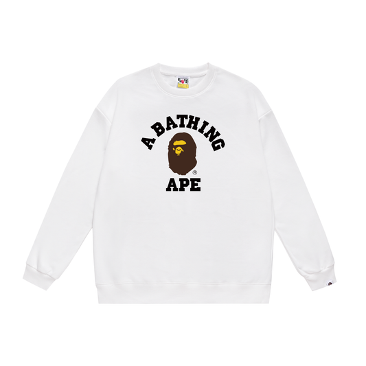 A Bathing Ape Classic Logo Print Hoodie White