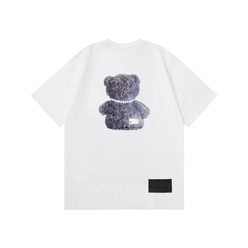 WE11DONE Reflective Teddy Bear Print Tee White