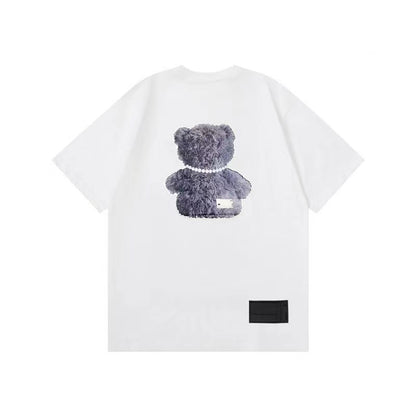 WE11DONE Reflective Teddy Bear Print Tee White