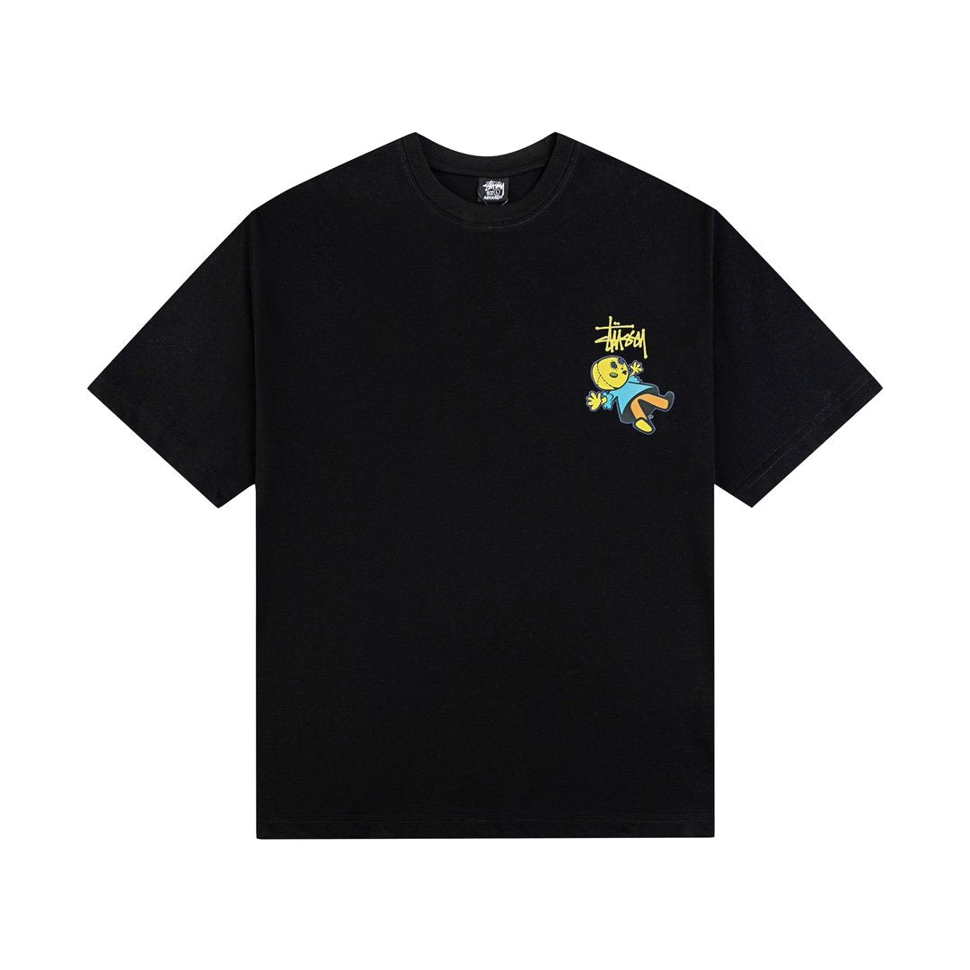 STUSSY ALIEN PRINT TEE BLACK