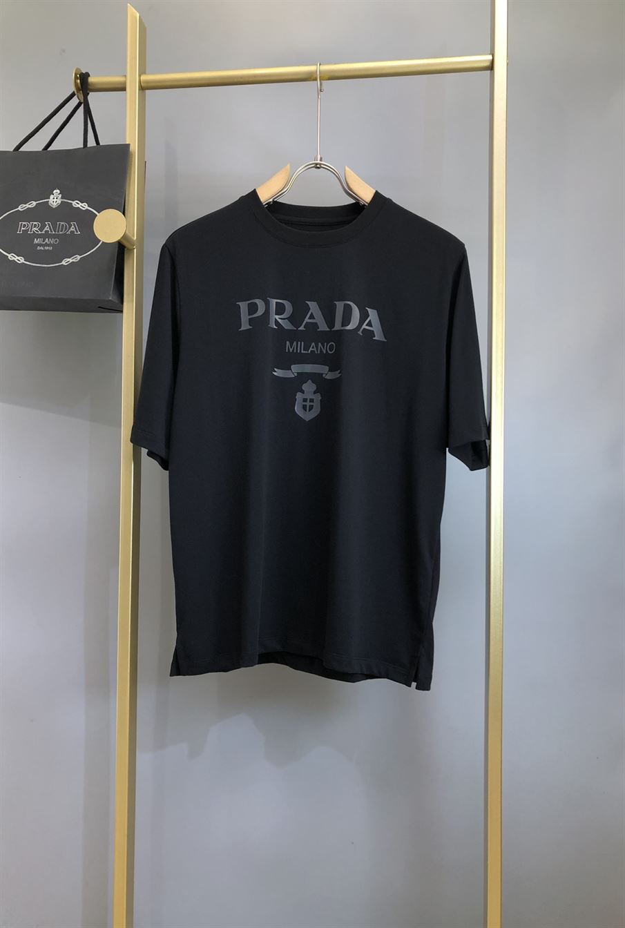 PRADA COTTON T-SHIRT BLACK – PT008