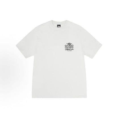 Stussy SS25 Beach Villa Print Round-neck Short-sleeved American Retro T-shirt (same style for both men and women)