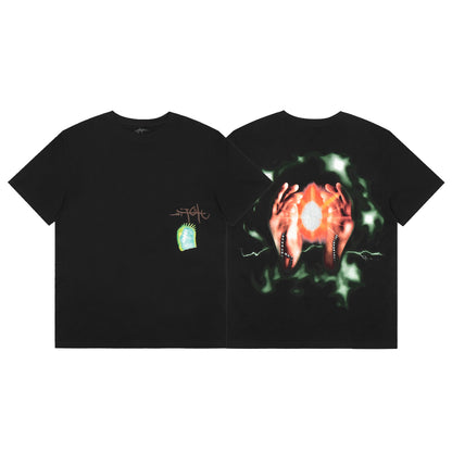 Travis Scott Gem Print T shirt Black