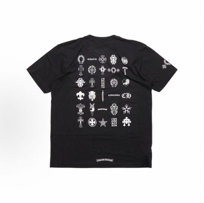 Chrome Hearts Classic Elements Logo Casual Round-neck Short-sleeved T-shirt (For Both Men and Women)
