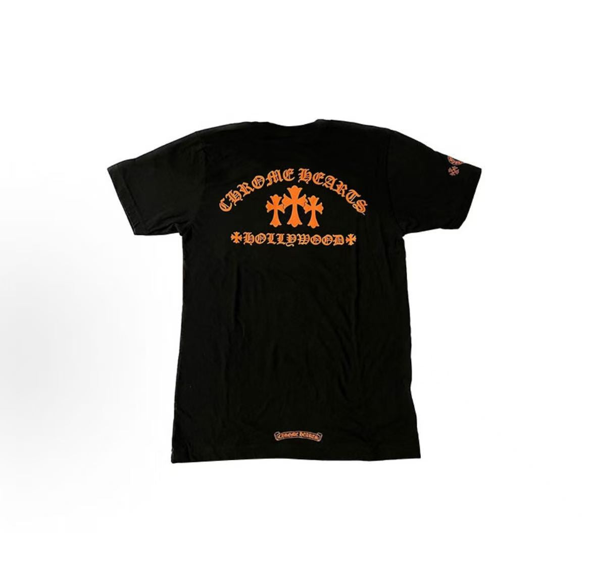 Chrome Hearts Hollywood Urban Limited Series Letter Cross-Print Roundneck Pockets Short-Sleeved T-Shirt (For Both Men and Women)