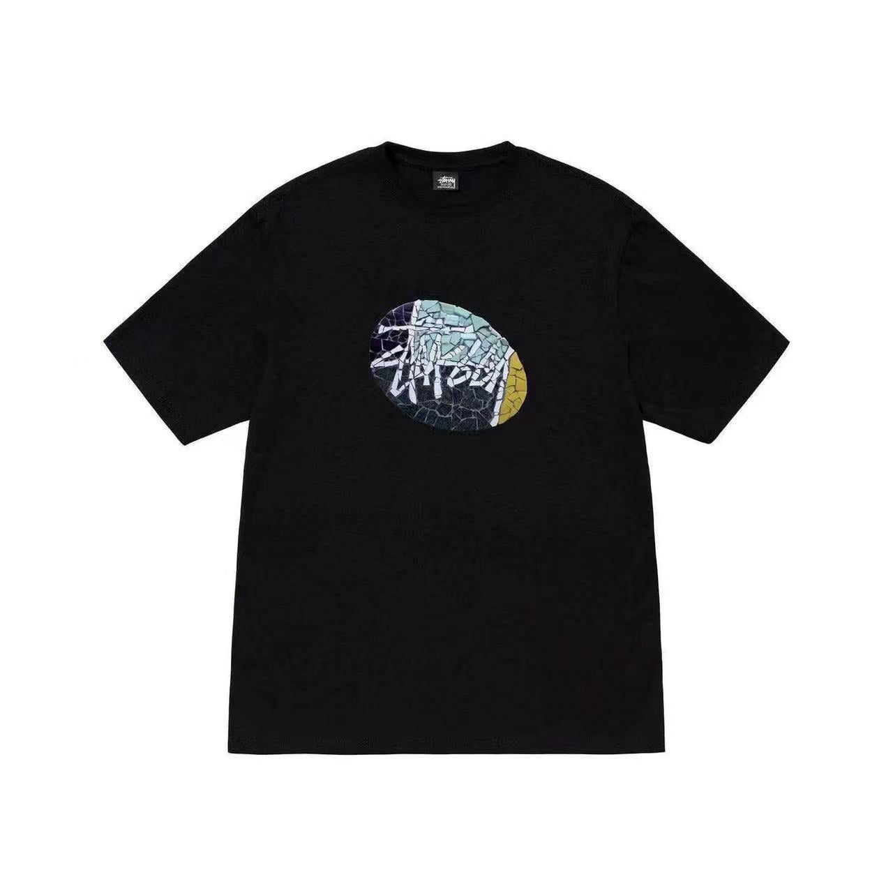 STUSSY MOSAIC TEE BLACK