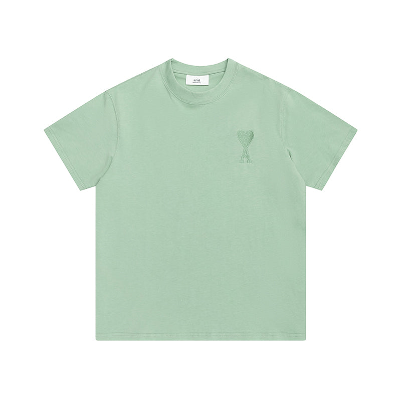 AMI Same Color Logo Tee Green