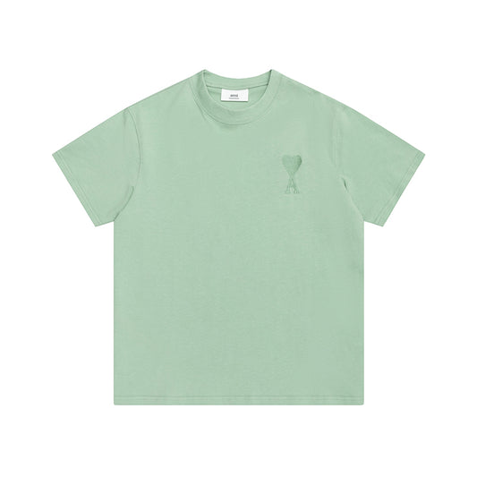 AMI Same Color Logo Tee Green