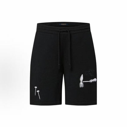 LOUIS VUITTON SS23 Tool Pattern Embroidery Stripped Drawstring Belt Straight Fit Loose Casual Shorts for Men