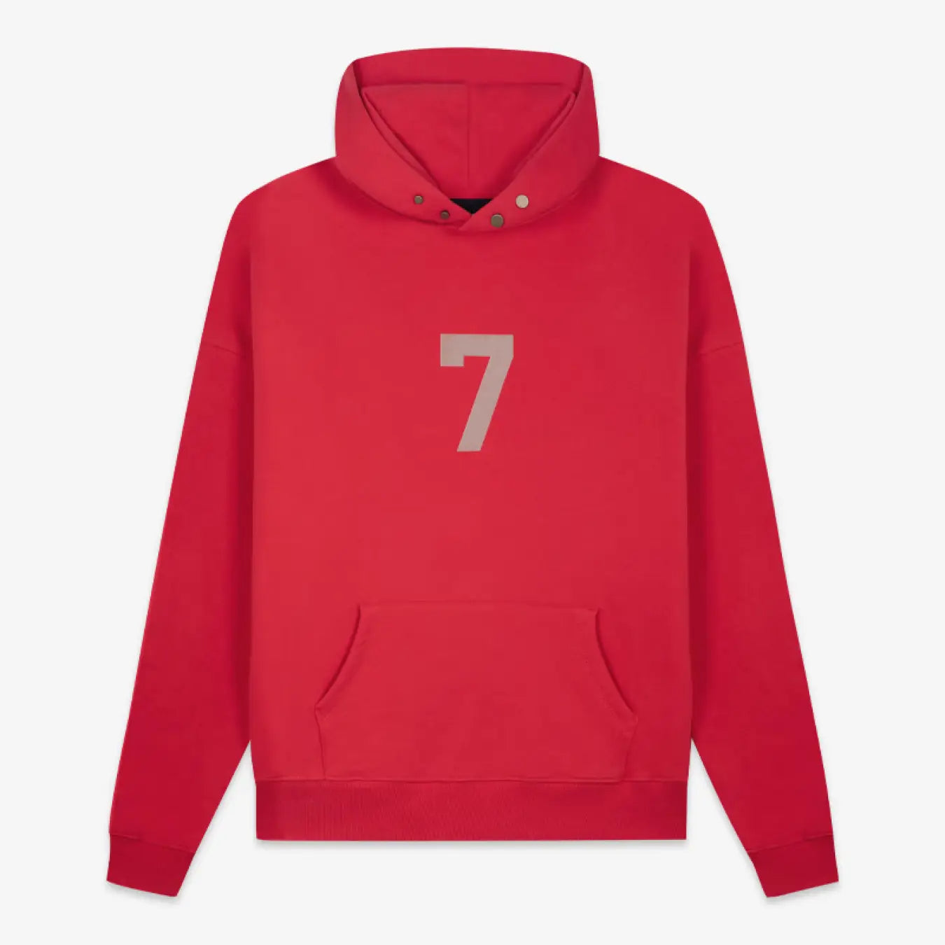 FOG FEAR OF GOD Season 7 main line 7-character flocking hoodie casual loose sweatshirt red