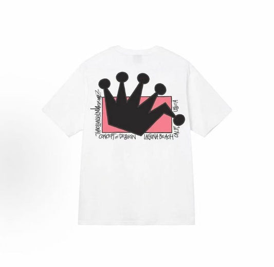 Stussy SS22 Lb Crown Tee - A classic crown logo printed round-neck pullover summer short-sleeved American retro T-shirt that is comfortable, loose-fitting and versatile, suitable for both men and women.