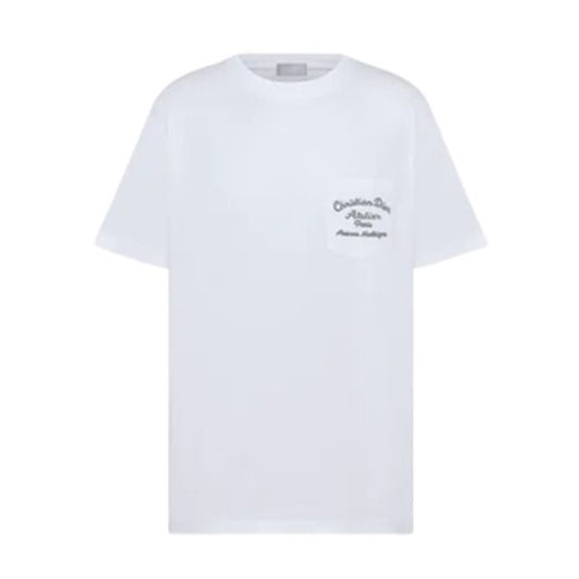 ‘CHRISTIAN DIOR ATELIER’ T-SHIRT RELAXED FIT WHITE COTTON JERSEY – DOT023