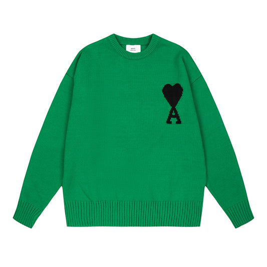 AMI  Logo Crewneck Hoodie Dark Green