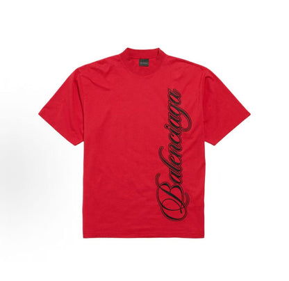 Balenciaga SS26 New Year Collection - Round-neck cotton letter-print short-sleeved T-shirt - Regular fit - Men's style