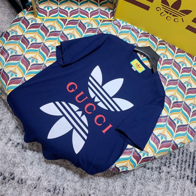 ADIDAS X GUCCI COTTON JERSEY T-SHIRT IN BLUE – GGS032