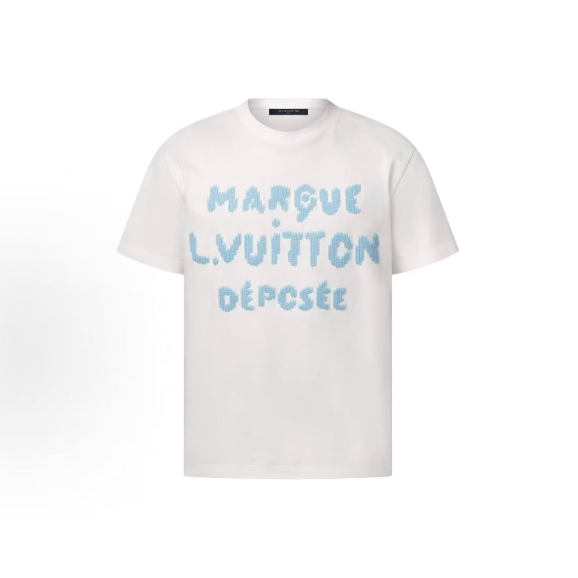 LOUIS VUITTON SS26 Round-neck Letter Embroidery Design T-shirt - Standard Size - Men's Style - White