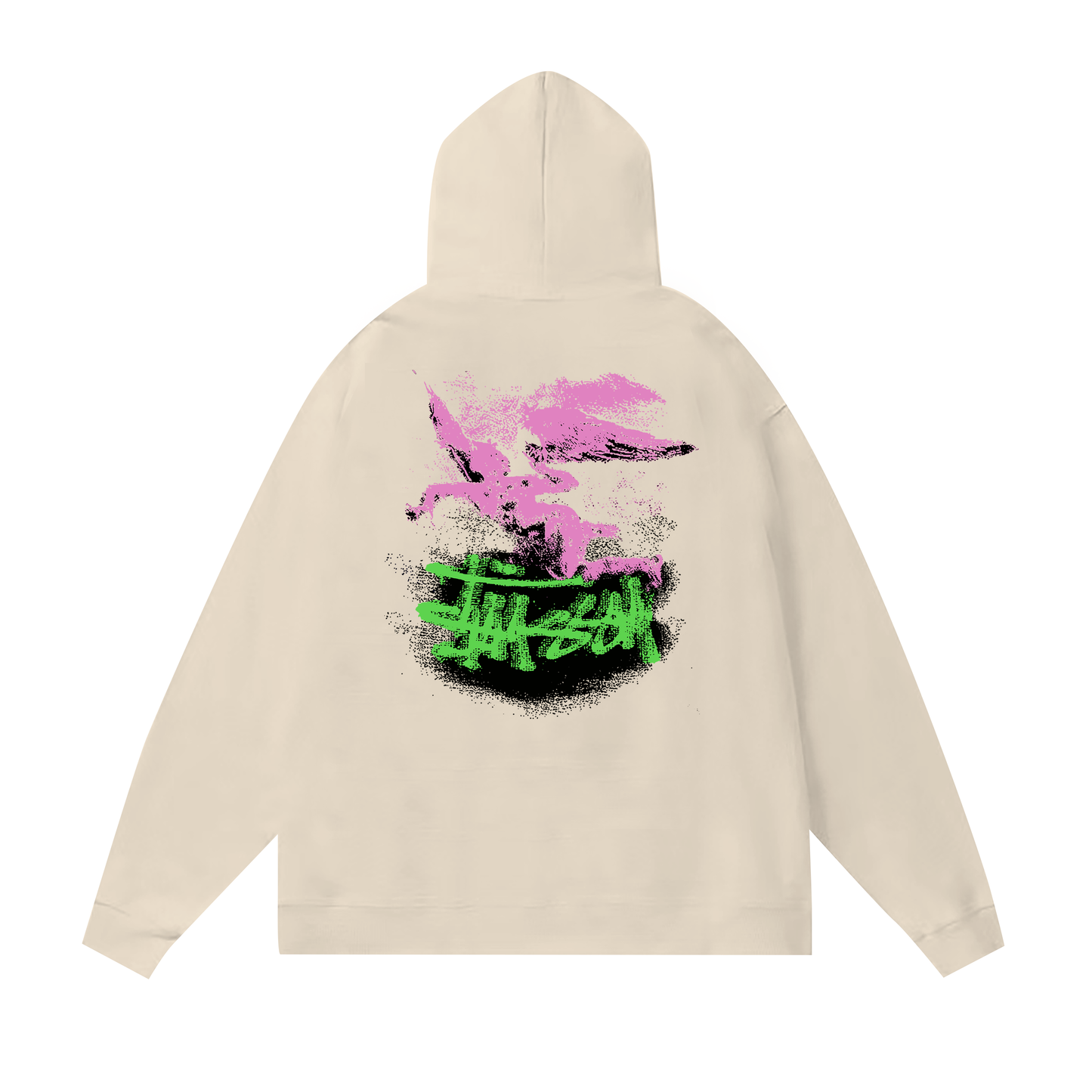 STUSSY PEGASUS PRINT HOODIE CREAM