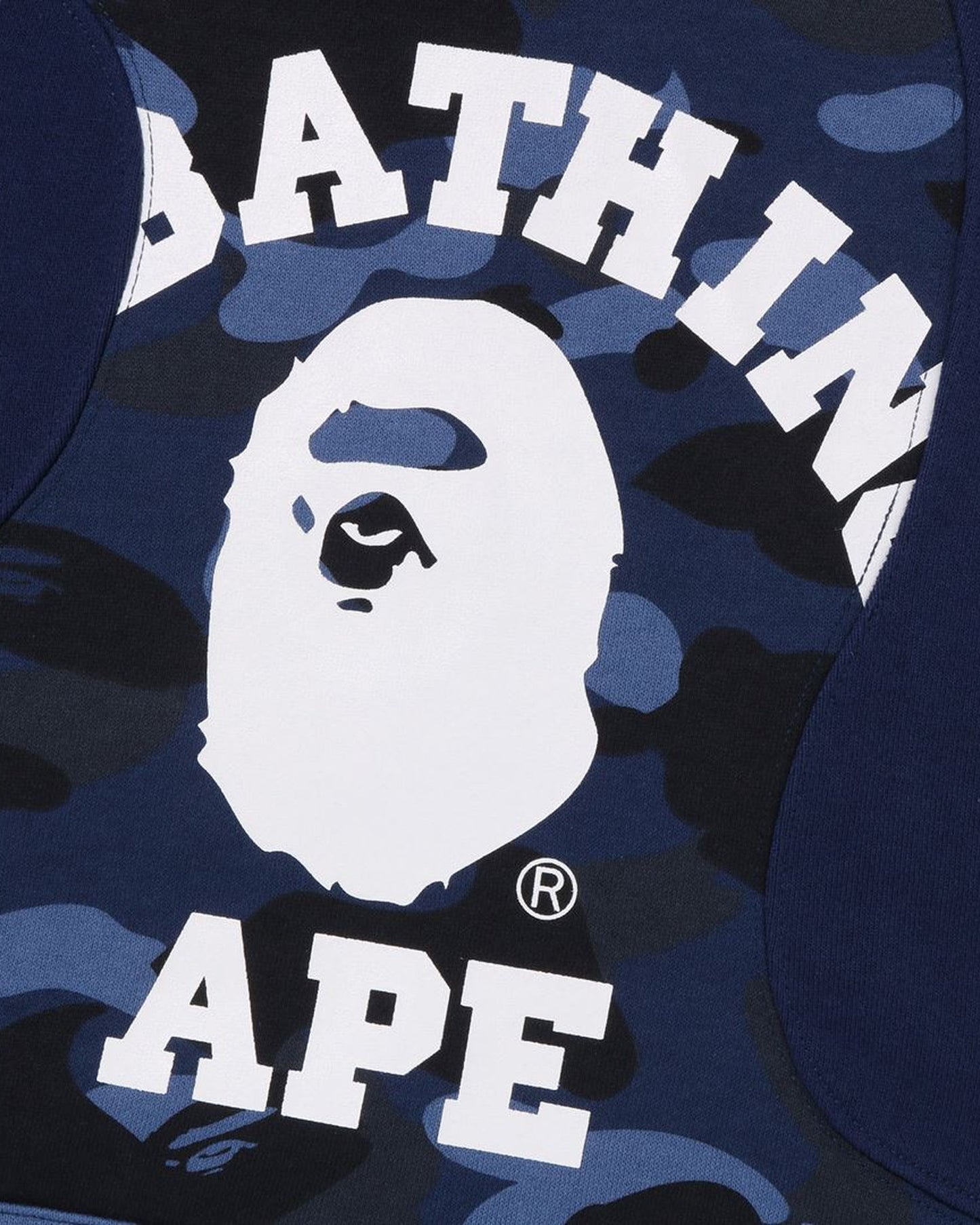 A Bathing Ape Color Camo College Cutting Relaxed Fit Hoodie In Navy Blue