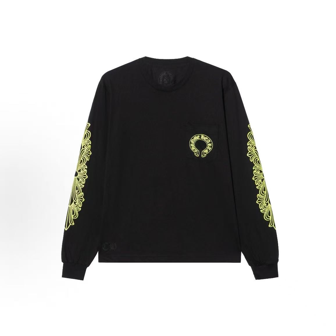 Chrome Hearts SS26 Fluorescent Hoof Print Long-Sleeved T-Shirt (For Both Men and Women)