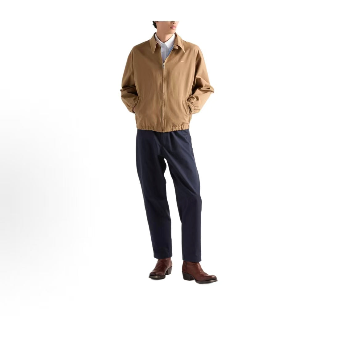 PRADA - Cotton zipper fastening long-sleeved jacket coat for men