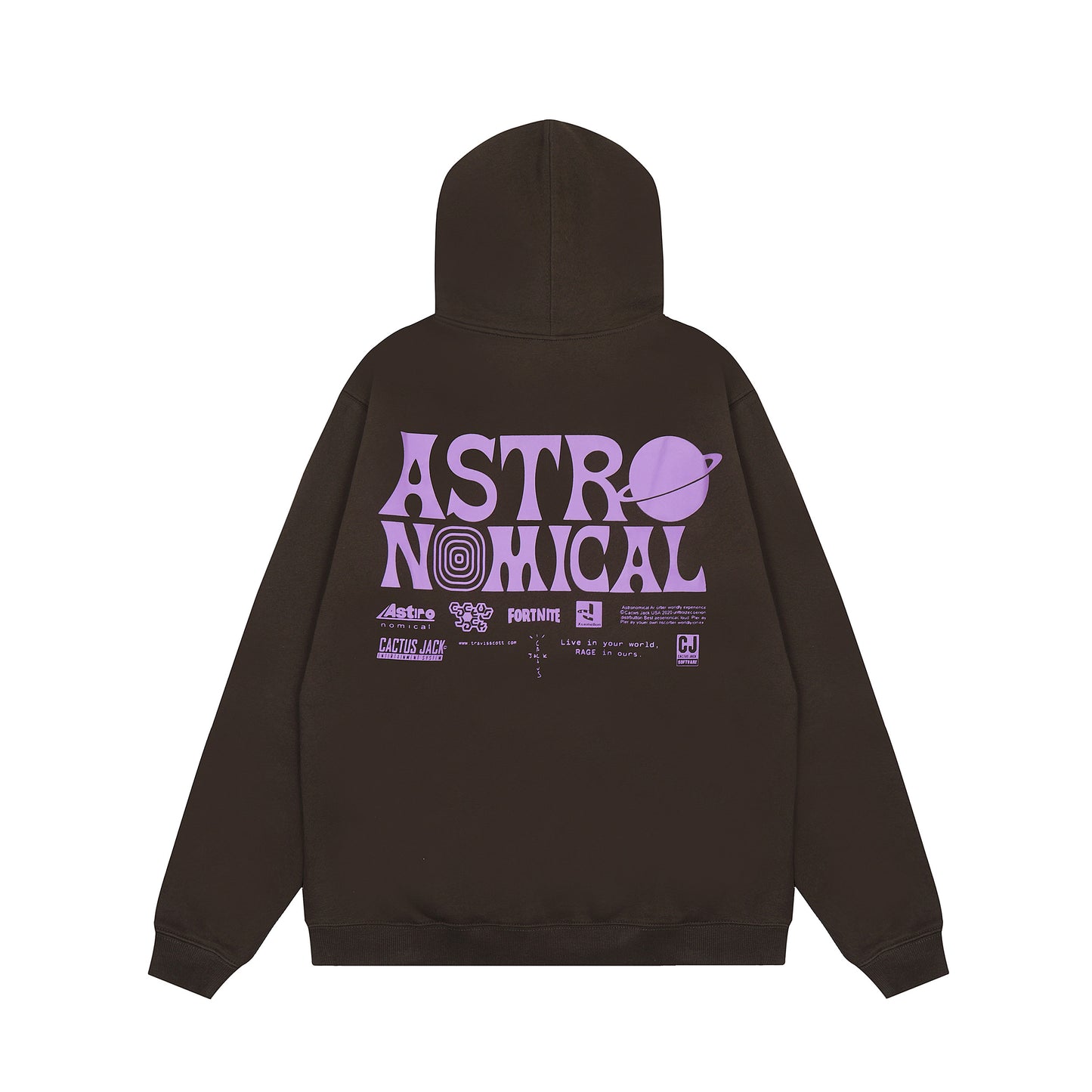 Travis Scott Smiling Earth Print Hoodie Black