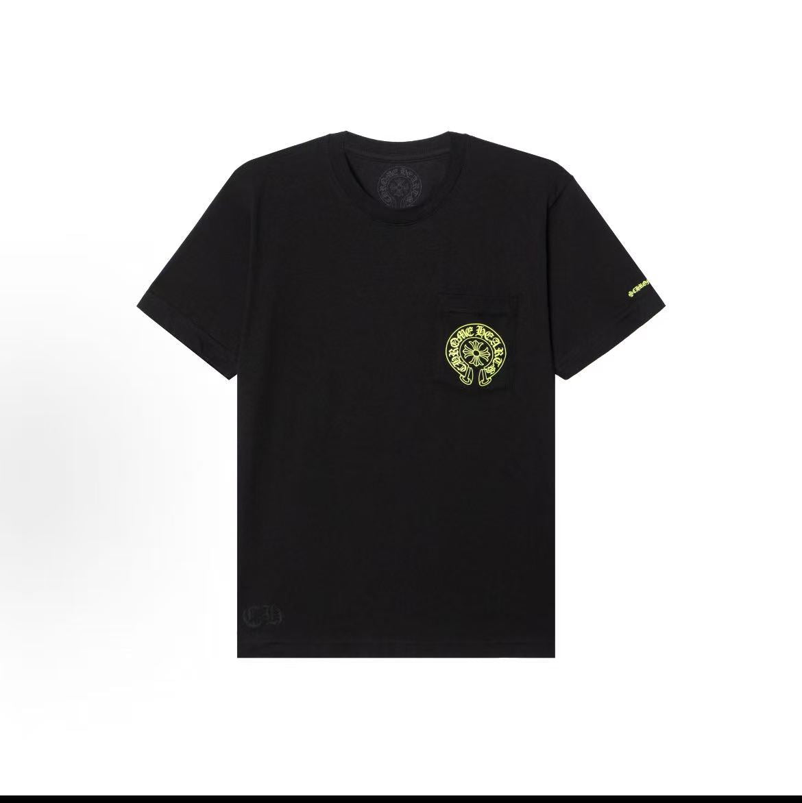 Chrome Hearts Fluorescent Color Cross-Shaped Hoof Print Short-Sleeved T-Shirt (For Both Men and Women)