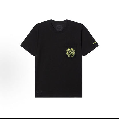 Chrome Hearts Fluorescent Color Cross-Shaped Hoof Print Short-Sleeved T-Shirt (For Both Men and Women)