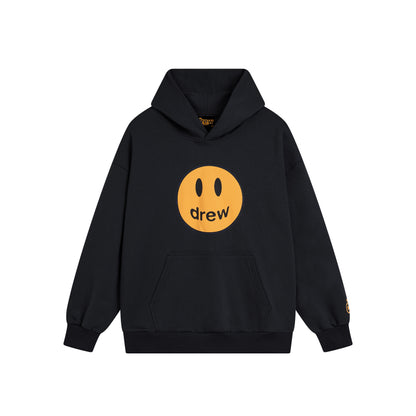 Drew House Smiley Face Series Mascot Navy Smiley Face Hooded Fleece Sweatshirt Winter Unisex Navy Blue