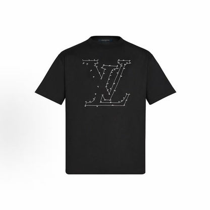 LOUIS VUITTON SS22 Needle-embroidered Printed Embroidery Short-Sleeved T-Shirt for Men - Blue