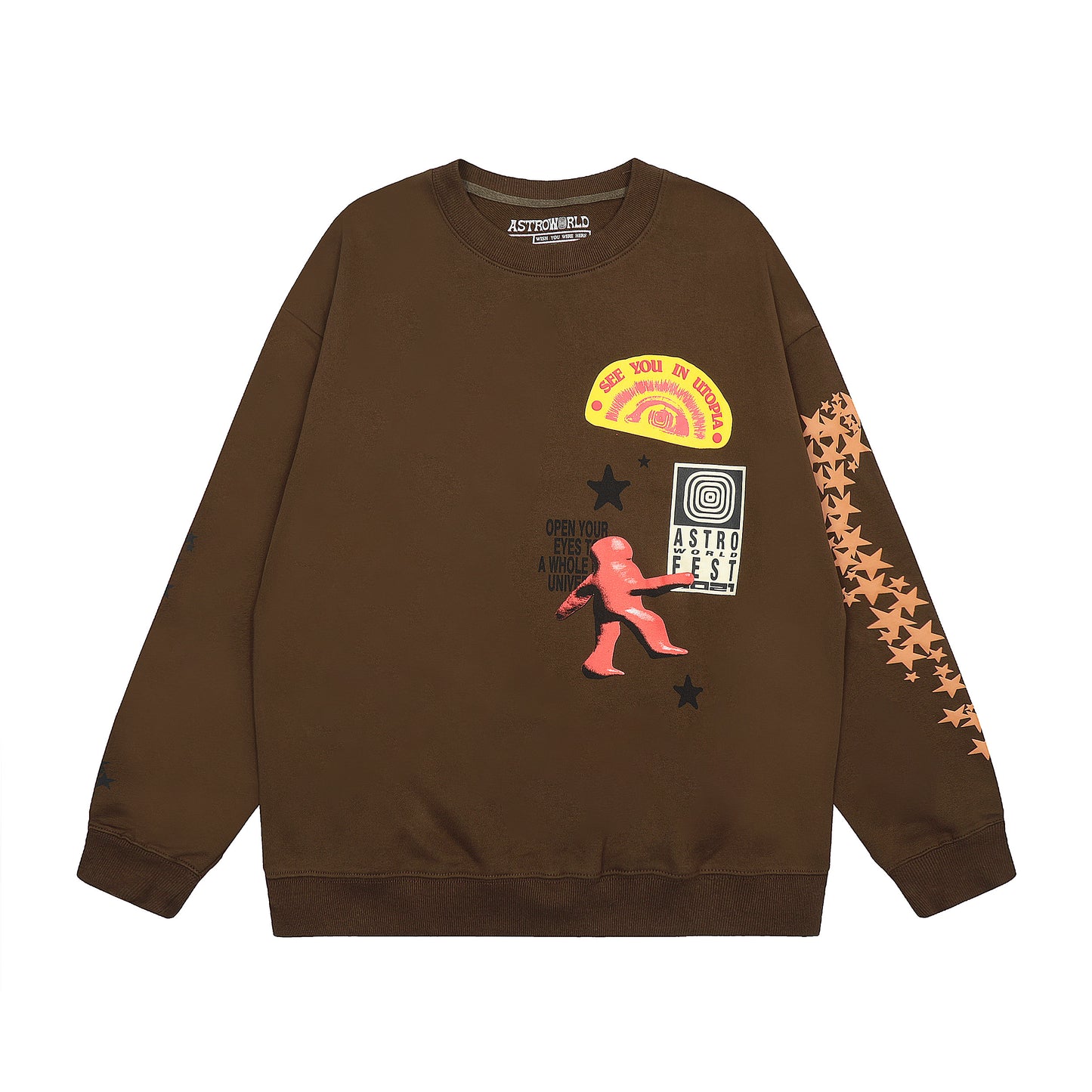 Travis Scott At The Moutain  Print Hoodie Brown
