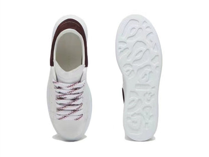 Alexander Mcqueen Women's Oversized Sneaker in White/dark Burgundy