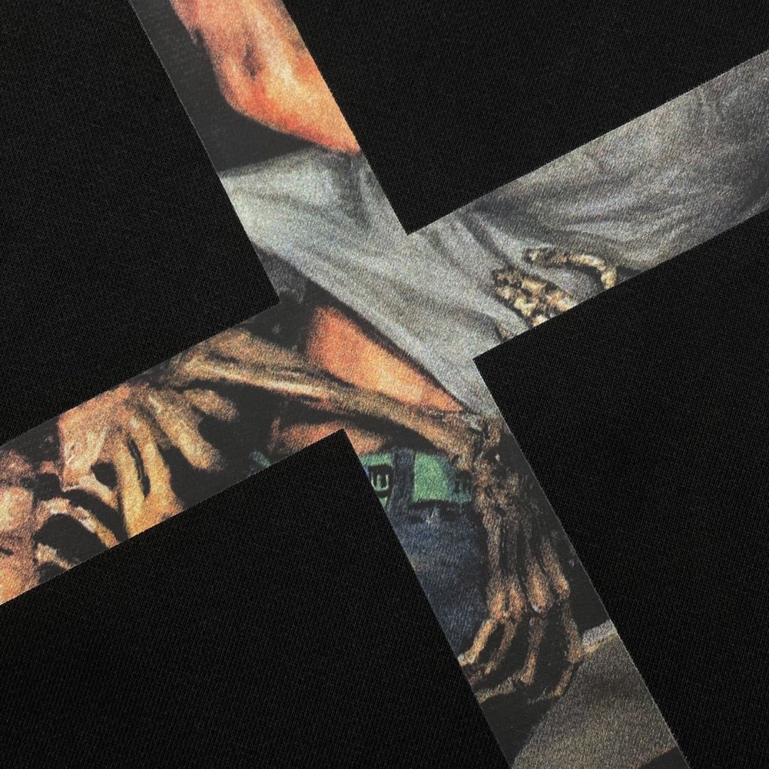 Off-White oil painting arrow print hooded sweater black