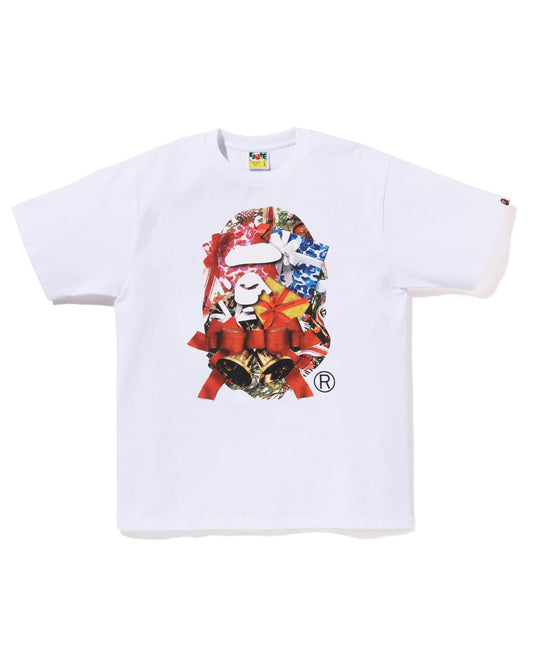 A Bathing Ape Christmas Ape Head Tee In White
