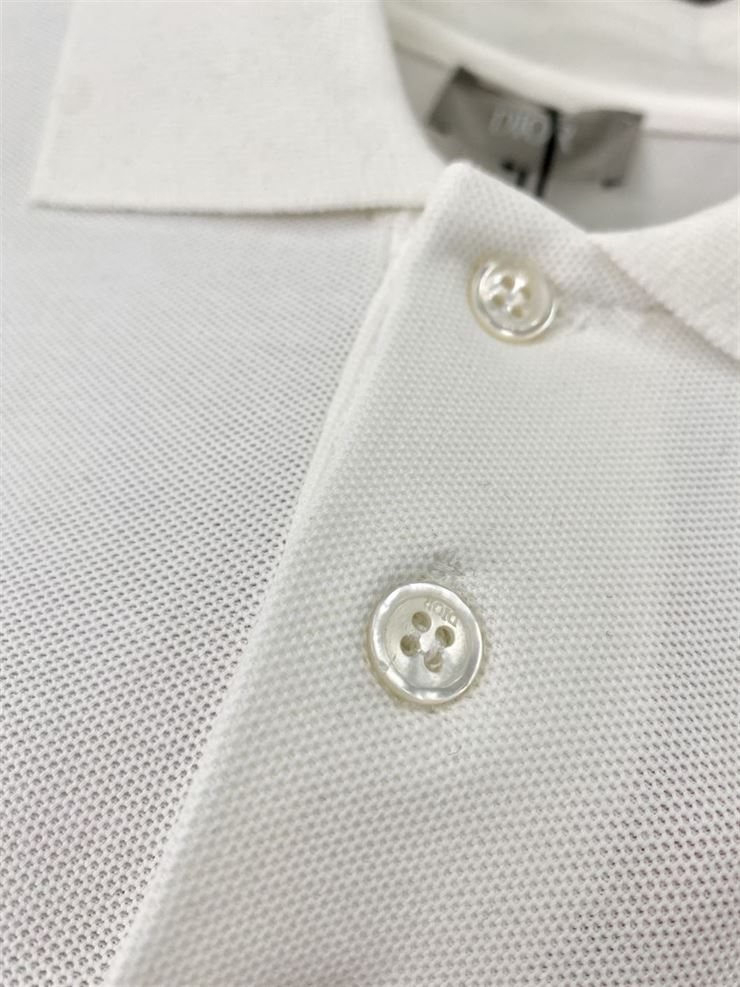 ‘CHRISTIAN DIOR ATELIER’ POLO SHIRT WHITE COTTON PIQUÉ – DOT019