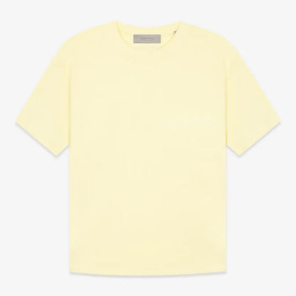 FOG FEAR OF GOD 22 ESSENTIALS double line single row flocking loose T-shirt cream yellow