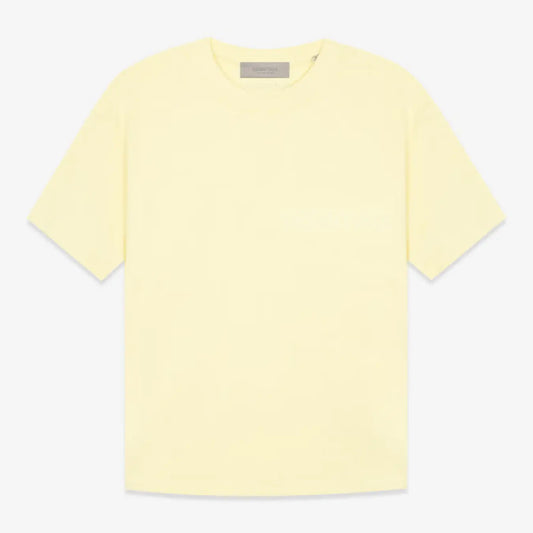 FOG FEAR OF GOD 22 ESSENTIALS double line single row flocking loose T-shirt cream yellow