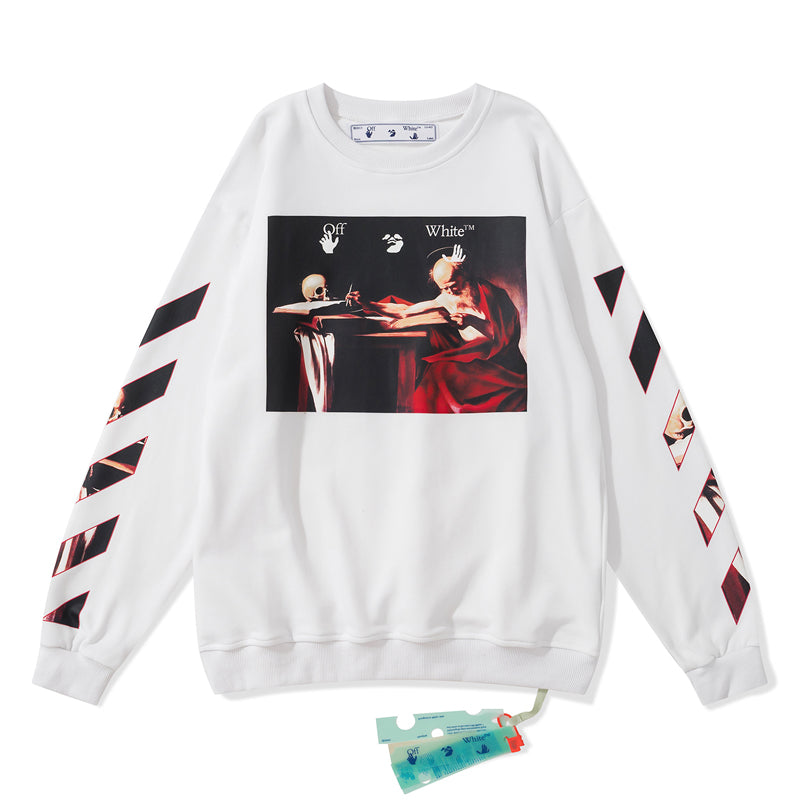 Off-White arrow logo hoodie white